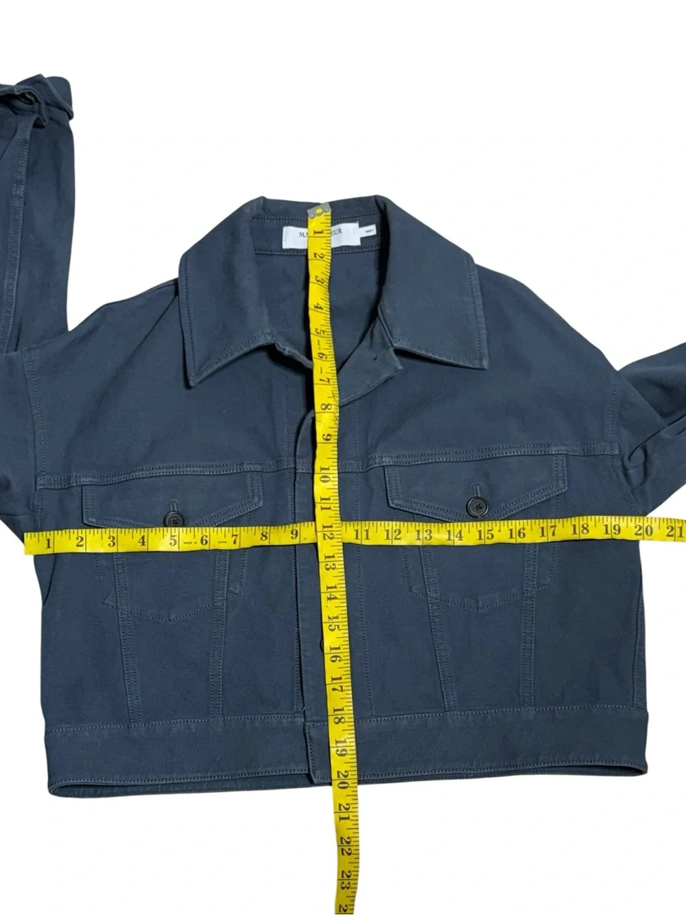 M.M.LaFleur The Anna Jacket Eco Better Than Denim Dusty Indigo Blue Size 4